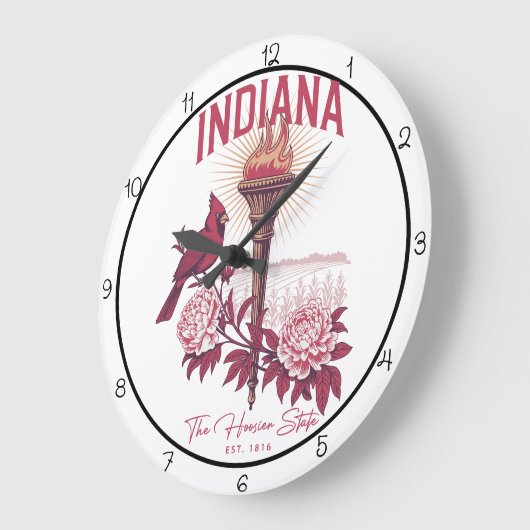 Indiana Hoosier State Wall Art Große Wanduhr (Winkel)