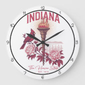 Indiana Hoosier State Wall Art Große Wanduhr (Vorderseite)