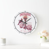 Indiana Hoosier State Wall Art Große Wanduhr (Zuhause)