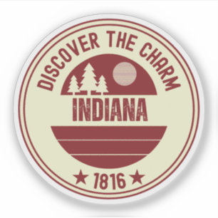 Indiana Hoosiers Geschenkidee für den Staat IN Aufkleber