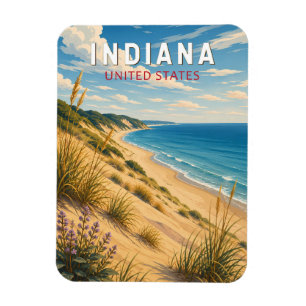 Indiana Illustration Reise Kunst Vintage Magnet
