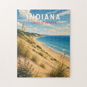 Indiana Illustration Reise Kunst Vintage Puzzle