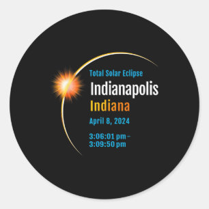 Indiana im Gesamtsolarausschnitt 2024 1 Runder Aufkleber
