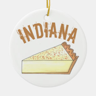 Indiana IN Hoosier Zucker-Pießereicreme Slice Keramik Ornament