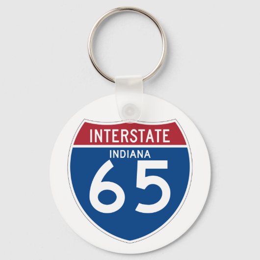 Indiana in I-65 Interstate Highway Shield - Schlüsselanhänger (Vorderseite)