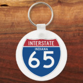 Indiana in I-65 Interstate Highway Shield - Schlüsselanhänger (Vorderseite)
