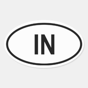 Indiana "IN" Ovaler Aufkleber