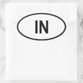 Indiana "IN" Ovaler Aufkleber (Tasche)