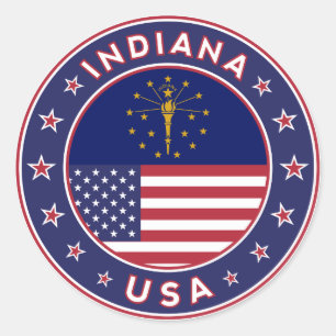 Indiana, Indiana-T - Shirt, Indiana-Aufkleber, Runder Aufkleber