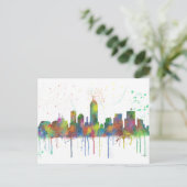 INDIANA, INDIANAPOLIS SKYLINE POSTKARTE (Stehend Vorderseite)