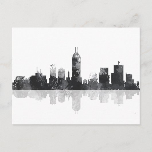 INDIANA, INDIANAPOLIS SKYLINE POSTKARTE (Vorderseite)