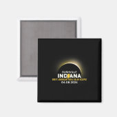 Indiana insgesamt Solar Eclipse 2024 Magnet (Vorderseite/Rückseite)