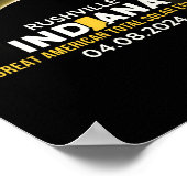 Indiana insgesamt Solar Eclipse 2024 Poster (Ecke)