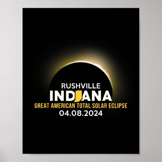 Indiana insgesamt Solar Eclipse 2024 Poster (Vorne)