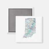 Indiana Interstate Map Magnet (Vorderseite/Rückseite)