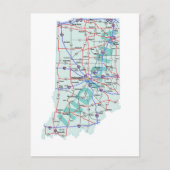 Indiana Interstate Map Postcard Postkarte (Vorderseite)