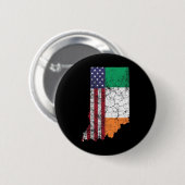 Indiana - Irisch-Amerikanische Flagge St. Patrick' Button (Vorne & Hinten)