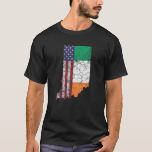 Indiana - Irish American Flag St. Patrick's Day Sa T-Shirt