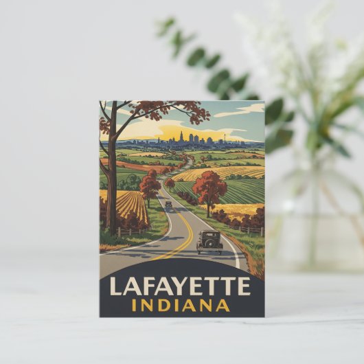 Indiana Lafayette Travel Postkarte (Stehend Vorderseite)
