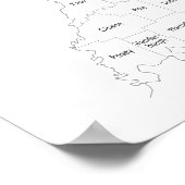 Indiana Landkreises Karte mit Staat Kontur Poster (Ecke)