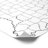 Indiana Landkreises Leere Kontur Karte Poster (Ecke)