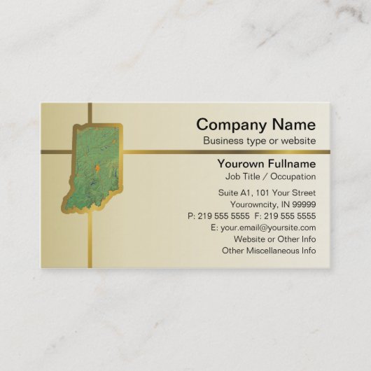 Indiana Map Business Card Visitenkarte (Vorderseite)