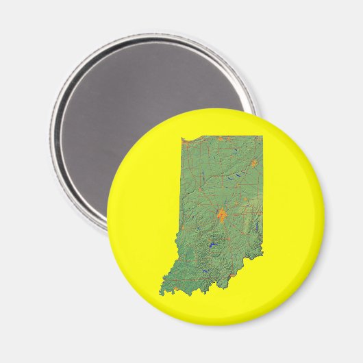 Indiana Map Magnet (Vorderseite/Rückseite)
