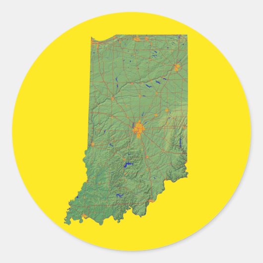 Indiana Map Sticker (Vorderseite)