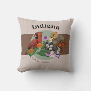 Indiana Nordische Kardinäle mit einheimischen Pfla Kissen