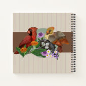 Indiana Nordische Kardinäle mit einheimischen Pfla Notizblock (Rückseite)