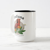 Indiana Nordische Kardinäle mit einheimischen Pfla Zweifarbige Tasse (Vorderseite Links)