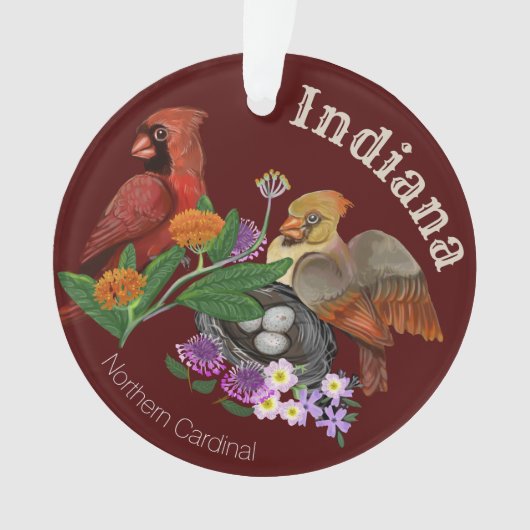 Indiana Nördliche Kardinäle Ornament (Vorderseite)