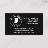 Indiana Notare Public Services Visitenkarte (Vorderseite)