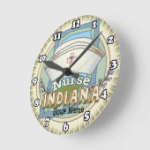 Indiana Nurse Runde Wanduhr (Winkel)
