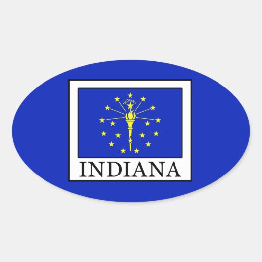 Indiana Ovaler Aufkleber (Vorderseite)