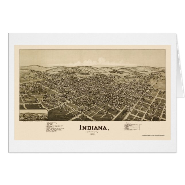 Indiana, panoramische Karte PAs - 1900 (Vorderseite (Horizontal))