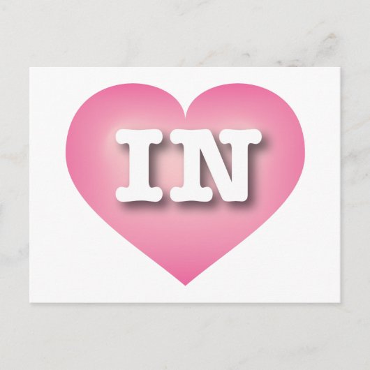 Indiana Pink Fade Heart - I Liebe IN Postkarte (Vorderseite)