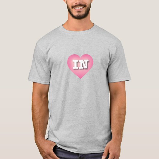 Indiana Pink Fade Heart - I Liebe IN T-Shirt (Vorderseite)