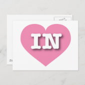 Indiana Pink - Herz - I Liebe IN Postkarte (Vorne/Hinten)