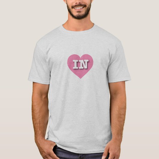 Indiana Pink - Herz - I Liebe IN T-Shirt (Vorderseite)