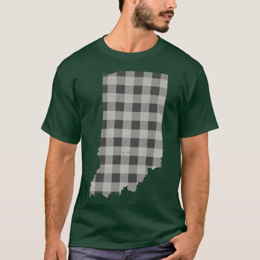 Indiana Plaid in Gray T-Shirt (Vorderseite)