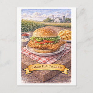 Indiana Pork Tenderloin (Amerikanische Lebensmitte Postkarte