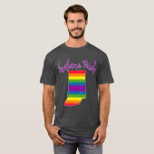 Indiana Pride with Rainbow Stripes T-Shirt (Vorne ganz)