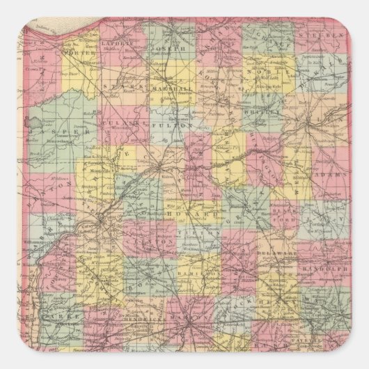 Indiana Quadratischer Aufkleber (Vorderseite)