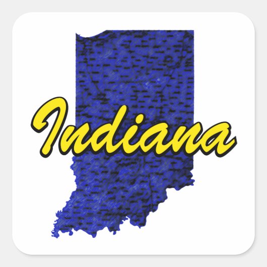 Indiana Quadratischer Aufkleber (Vorderseite)