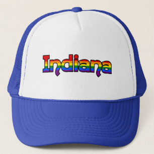 Indiana Rainbow Text Hat Truckerkappe