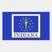 Indiana Rechteckiger Aufkleber (Vorderseite)