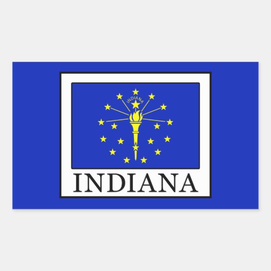 Indiana Rechteckiger Aufkleber (Vorderseite)