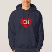 Indiana Red Heart - I Liebe IN Hoodie (Vorderseite)