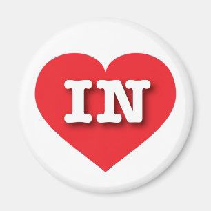Indiana Red Heart - I Liebe IN Magnet